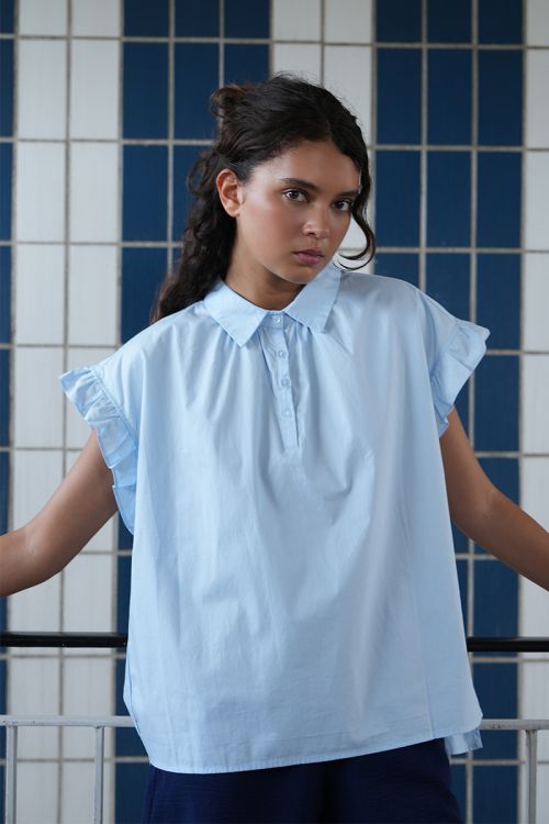 Cotton poplin blouse