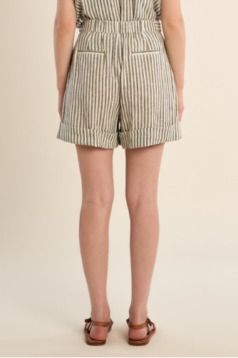 Cotton shorts, striped