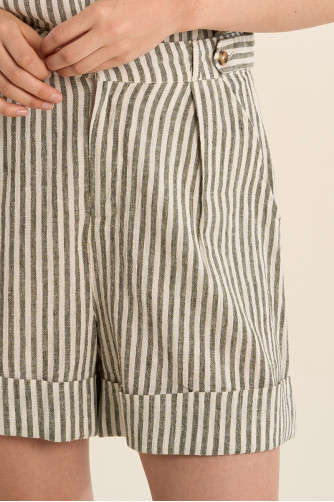 Cotton shorts, striped