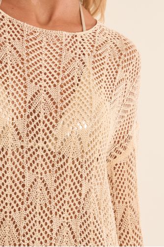 Top de mujer de manga larga, crochet.