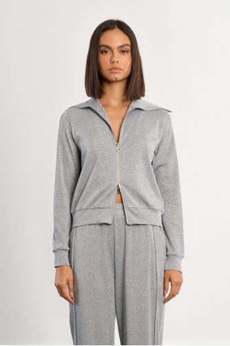 Iridescent double-zip jogger jacket