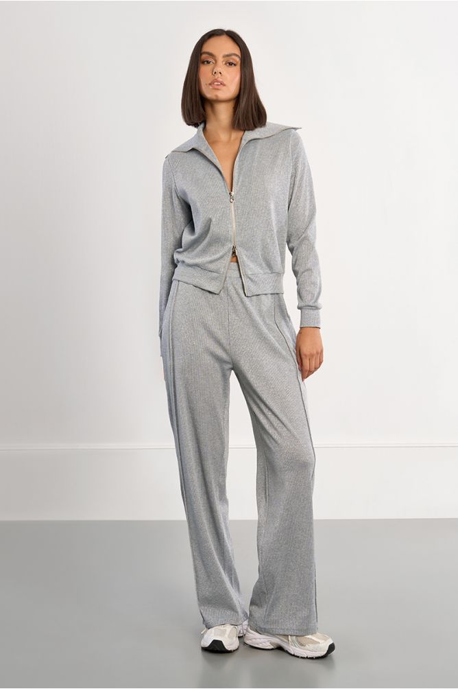 Iridescent double-zip jogger jacket