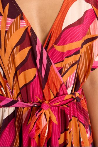 Graphic print maxi wrap dress