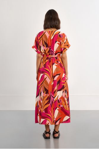 Robe portefeuille maxi à imprimé graphique