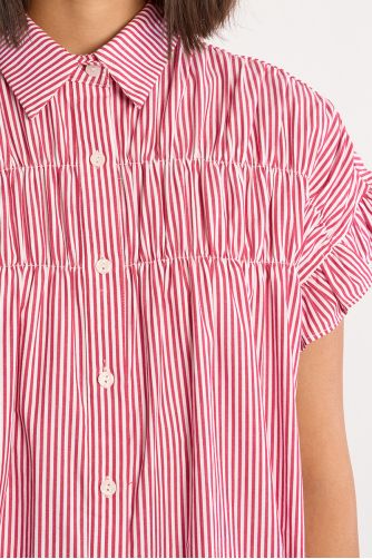 Cotton shirt dress, smocked