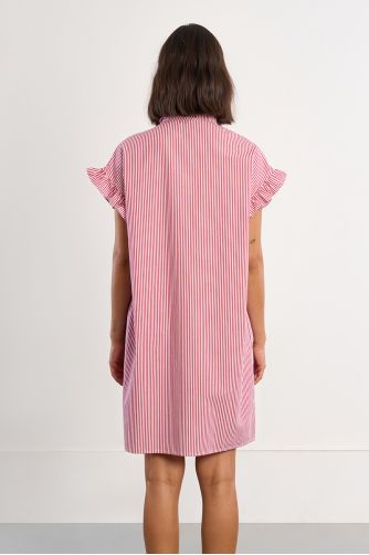 Robe chemise en coton, smockée