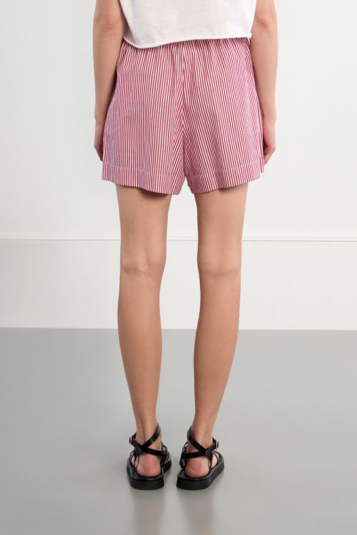 Red striped boxer shorts