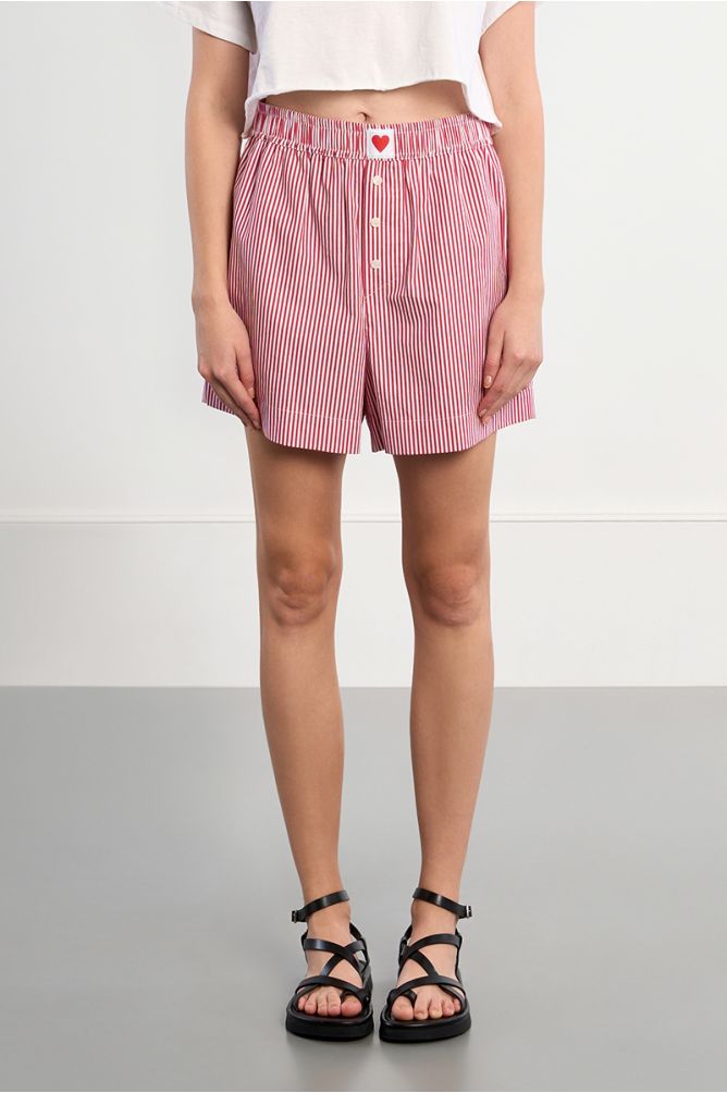 Red striped boxer shorts