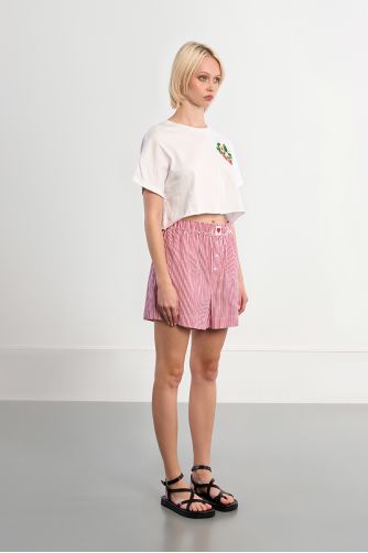 Short caleçon rayé rouge