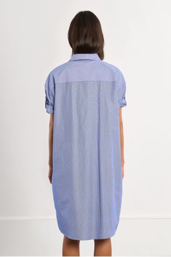 Robe chemise oversize à strass