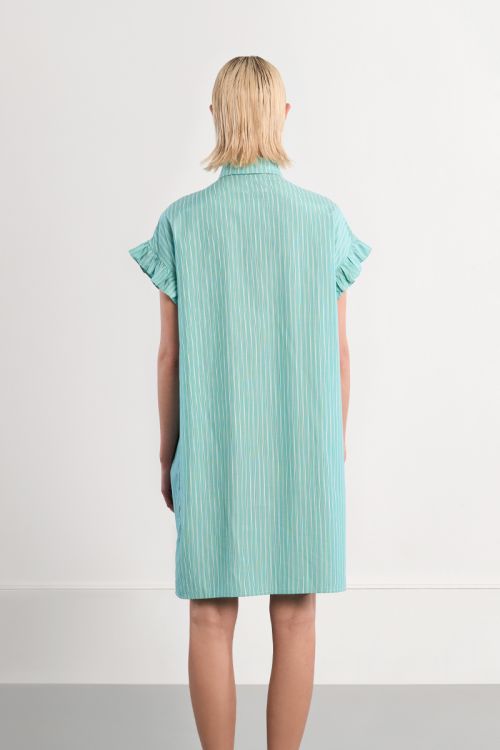 Robe chemise en coton, smockée