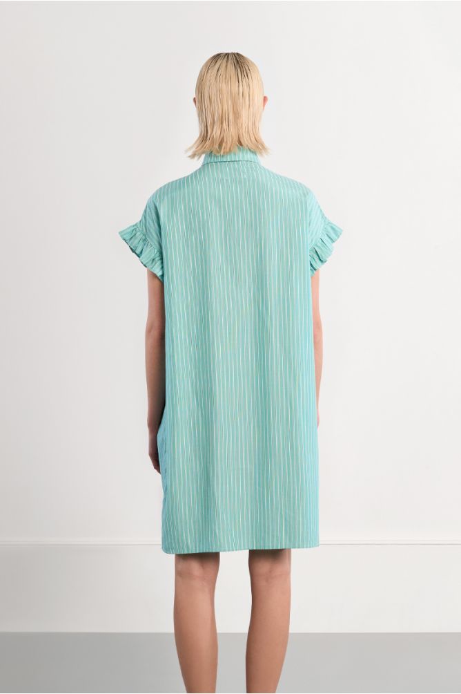 Robe chemise en coton, smockée