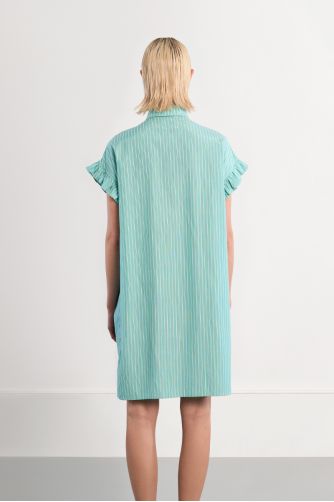 Cotton shirt dress, smocked