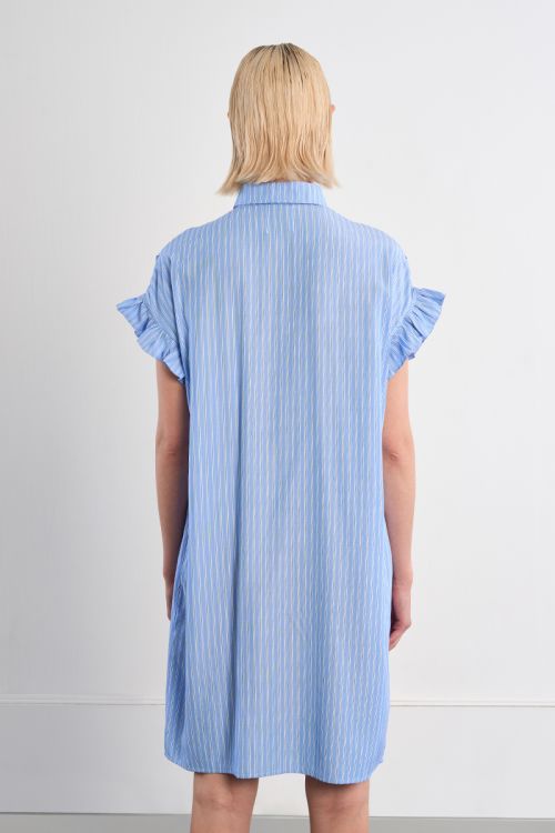 Robe chemise en coton, smockée