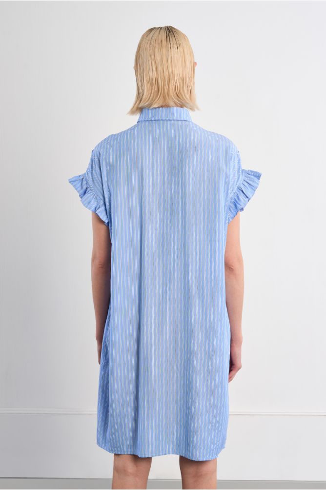 Cotton shirt dress, smocked