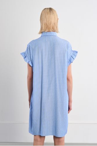 Cotton shirt dress, smocked