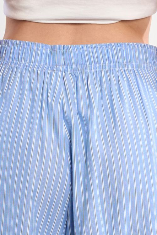 Blue striped boxer shorts
