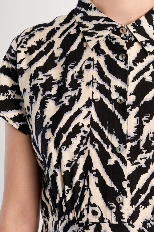 Black print mini dress