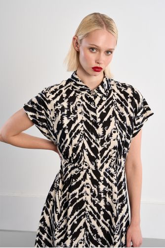 Robe mini à imprimé noir