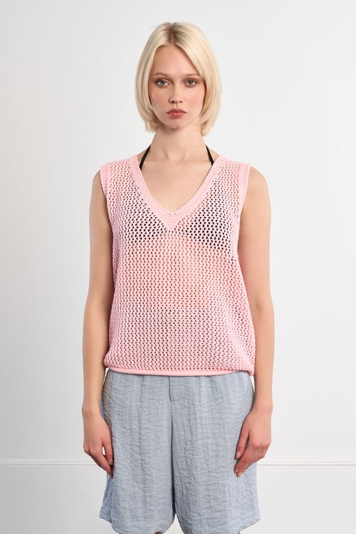 Pull en maille sans manches