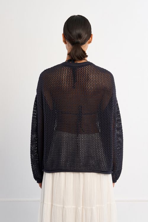 Openwork knit cardigan