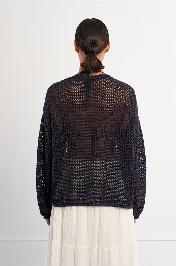 Openwork knit cardigan
