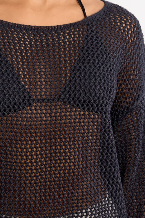 Jersey de mujer de manga larga, en punto acanalado.