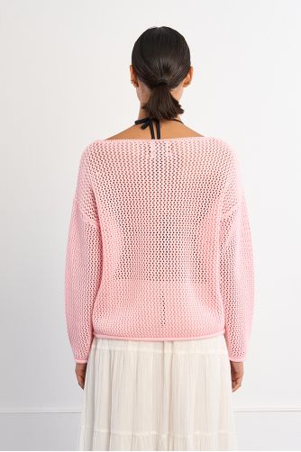 Openwork knit sweater