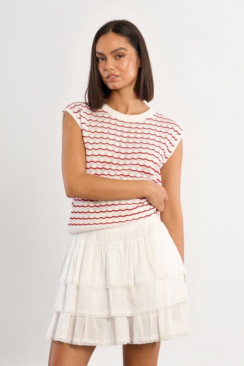 Knitted top, striped