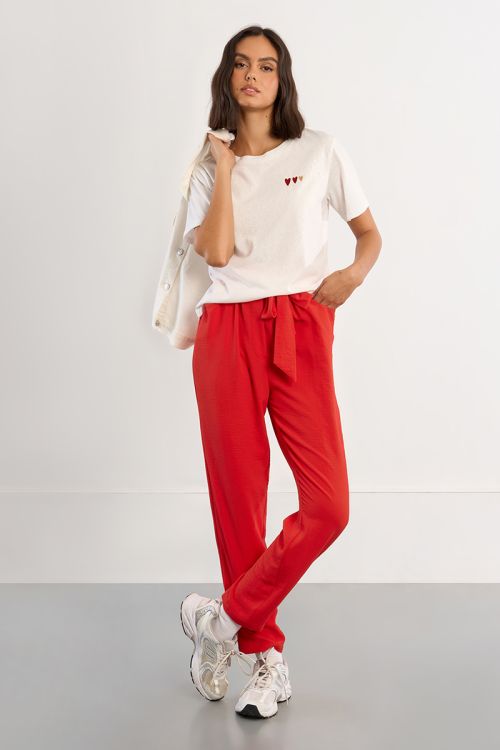 T-shirt cœurs brodés