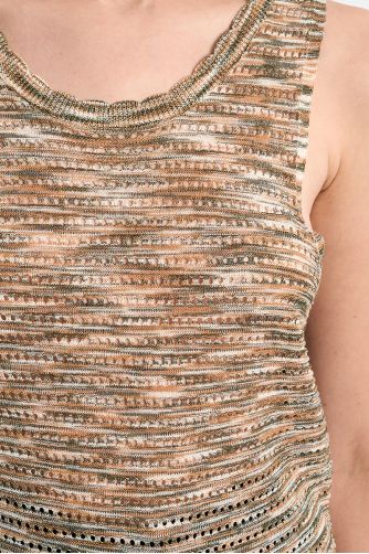 Striped knit tank top