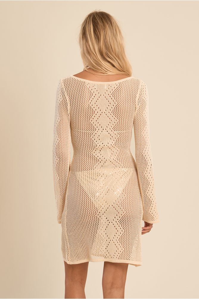 Robe courte de plage en crochet