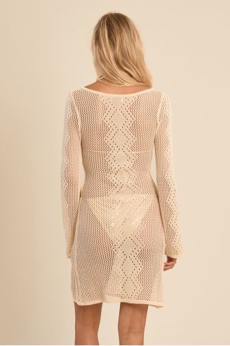 Robe courte de plage en crochet