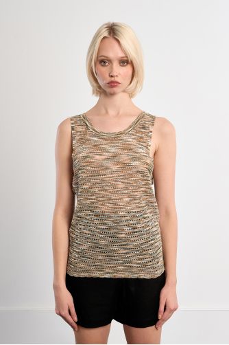 Striped knit tank top