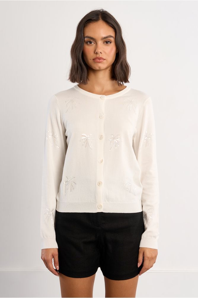 Cardigan aux motifs palmiers