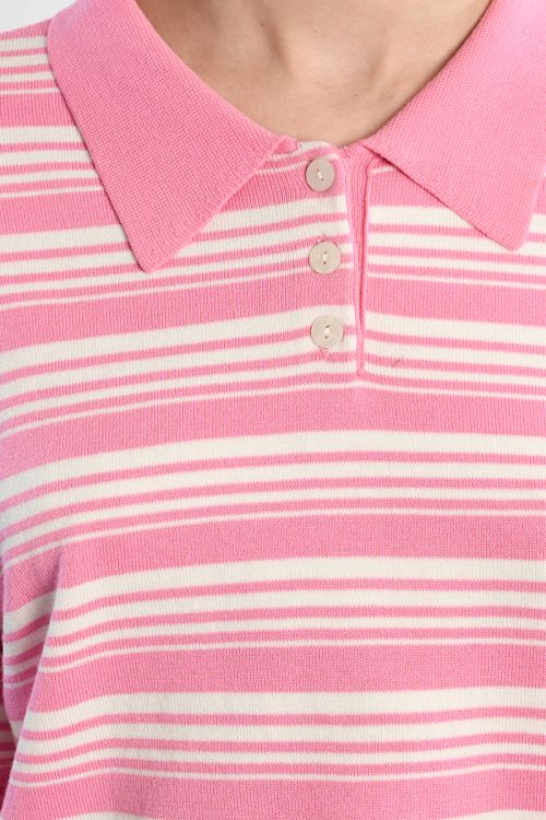 Jersey de mujer de manga corta, estampado rayas.