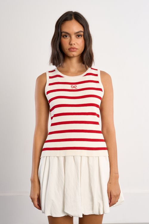 Striped ribbed tank top