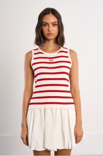 Striped ribbed tank top