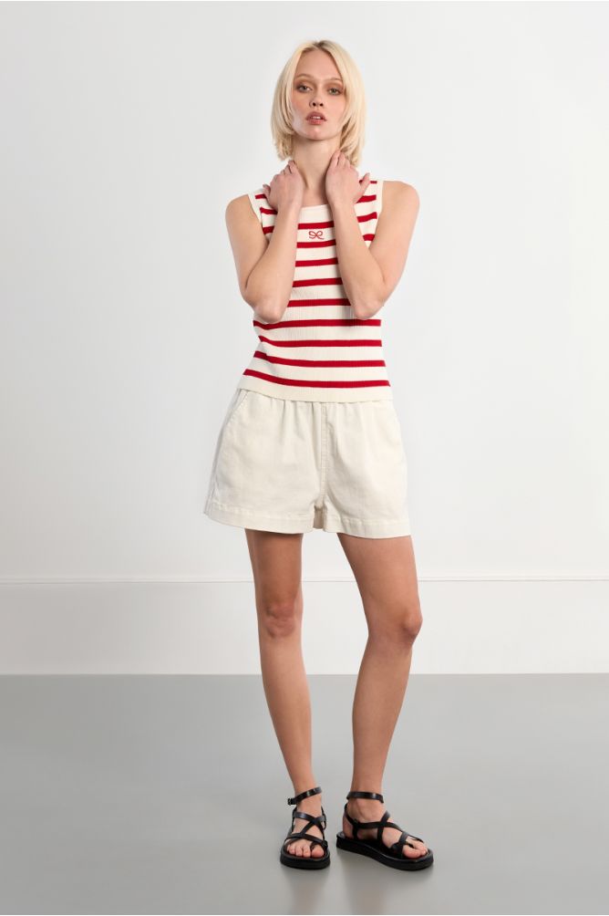 Striped ribbed tank top