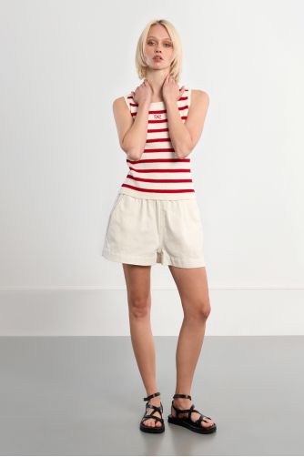 Striped ribbed tank top