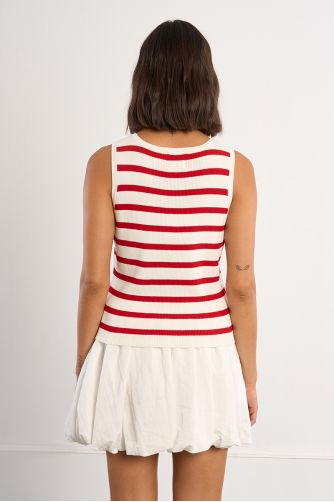 Top de mujer de manga sisa, con estampado.