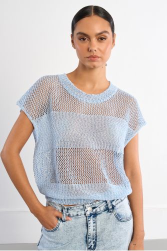 Haut en maille filet sans manches