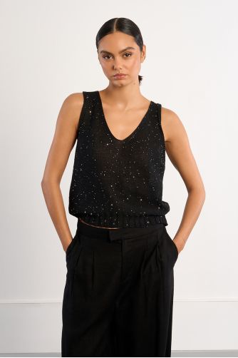 Débardeur en maille, irisé