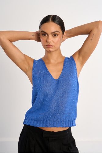 Knitted tank top, iridescent