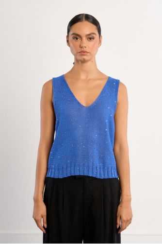 Knitted tank top, iridescent