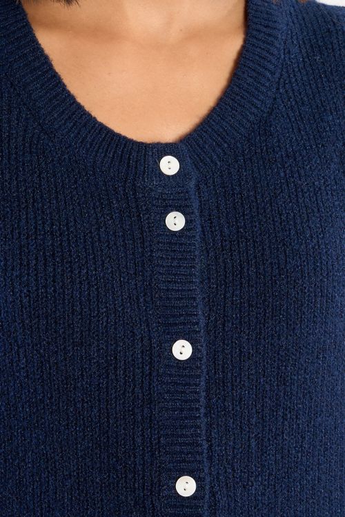 Sleeveless cardigan, buttoned