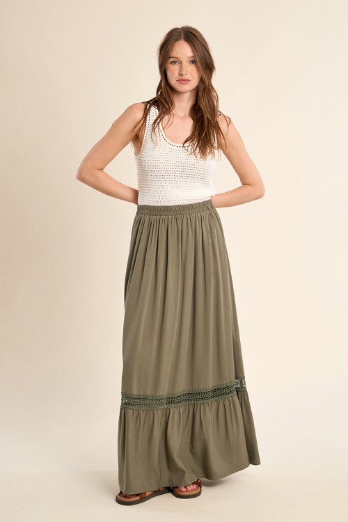 Long openwork skirt