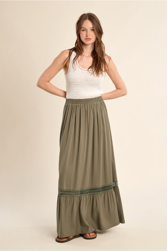 Long openwork skirt