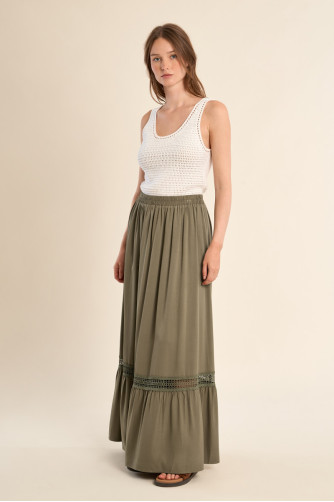 Long openwork skirt