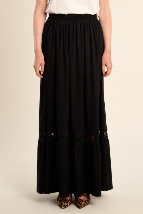 Long openwork skirt